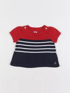 Petit Bateau - tee-shirt bleu, blanc - 6 mois