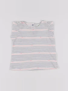 Tape à l'oeil - tee-shirt blanc, bleu - 6 mois