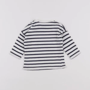 Vertbaudet - tee-shirt blanc, bleu - 3 mois