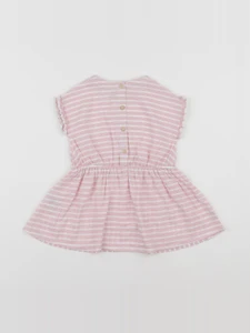 Cyrillus - robe blanc, rose - 6 mois