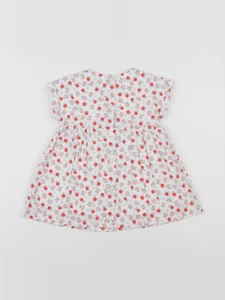 Vertbaudet - robe blanc, rouge - 9 mois