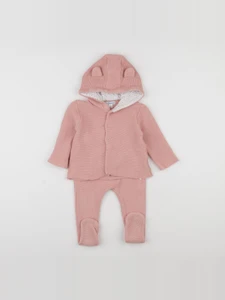 Vertbaudet - ensemble rose - 12 mois