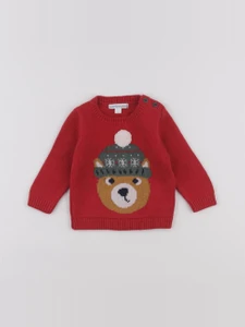 Vertbaudet - pull rouge - 3 mois