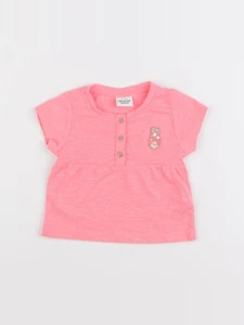 Tape à l'oeil - tee-shirt rose fluo - 3 mois