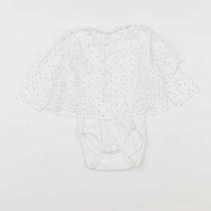 Vertbaudet - body blouse blanc - 9 mois