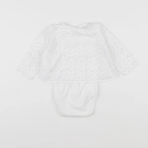 Vertbaudet - body blouse blanc - 9 mois