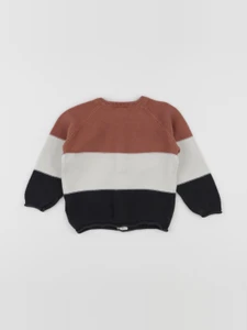 H&M - gilet marron, gris - 6/9 mois