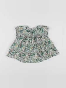 Boutchou - blouse blanc, vert - 12 mois