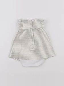 Petit Bateau - body robe blanc, or - 1 mois
