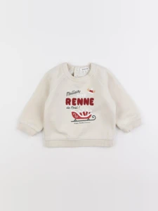 Vertbaudet - sweat beige - 6/9 mois