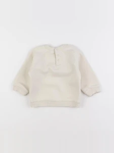 Vertbaudet - sweat beige - 6/9 mois