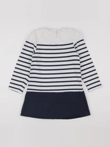 Vertbaudet - robe blanc, bleu - 10 ans