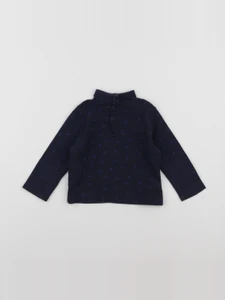 Petit Bateau - sous-pull bleu - 12 mois