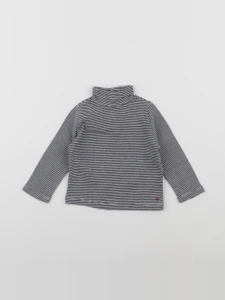 Petit Bateau - sous-pull bleu, blanc - 12 mois