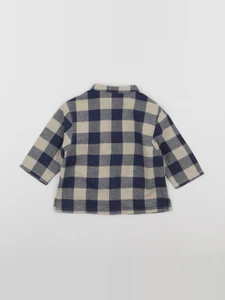 Petit Bateau - chemise beige, bleu - 12 mois