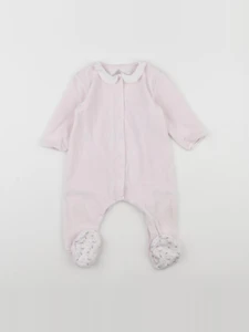 Petit Bateau - pyjama velours rose - 12 mois