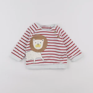 Vertbaudet - sweat blanc, rouge - 3 mois