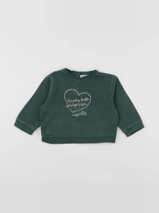 Vertbaudet - sweat vert - 9 mois