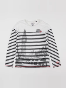 IKKS - tee-shirt blanc, bleu - 10 ans