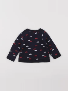 Boutchou - sweat bleu, rouge - 9 mois