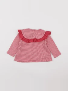 Petit Bateau - tee-shirt rose, blanc - 12 mois