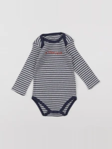 La Redoute - body gris, bleu - 9 mois
