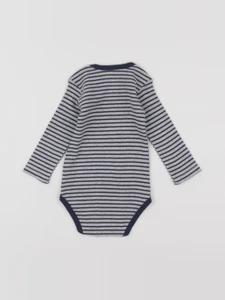La Redoute - body gris, bleu - 9 mois