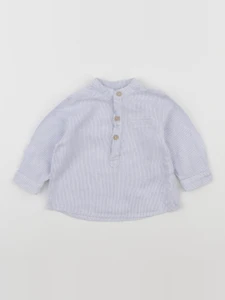 Boutchou - chemise blanc, bleu - 6 mois