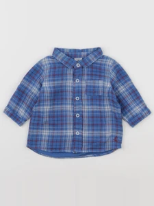 Petit Bateau - chemise bleu - 3 mois