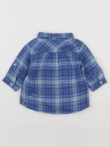 Petit Bateau - chemise bleu - 3 mois