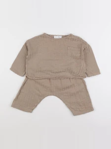 Zara - ensemble marron - 3/6 mois