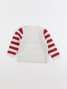 Vertbaudet - pull beige, rouge - 18 mois