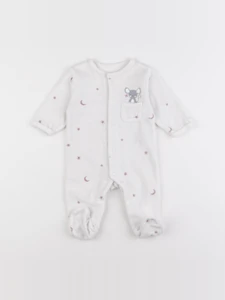 Vertbaudet - pyjama velours blanc - 3 mois