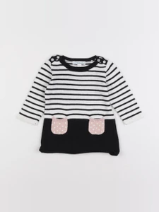 Vertbaudet - robe blanc, noir - 6 mois