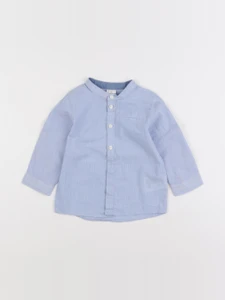 H&M - chemise bleu - 6/9 mois