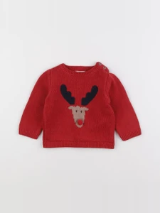 Vertbaudet - pull rouge - 9 mois
