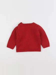 Vertbaudet - pull rouge - 9 mois