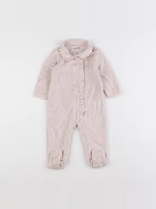Vertbaudet - pyjama velours rose - 9 mois