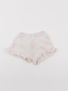 Zara - pantalon blanc, rose - 9/12 mois