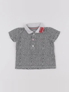 IKKS - polo blanc, noir - 6 mois