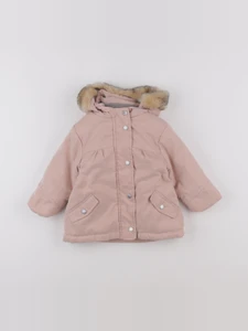 Vertbaudet - manteau doublure amovible rose - 12 mois