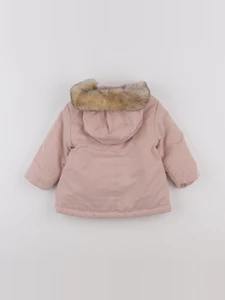 Vertbaudet - manteau doublure amovible rose - 12 mois