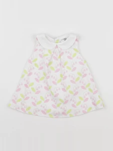 Jacadi - robe blanc, rose - 3 mois