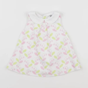 Jacadi - robe blanc, rose - 3 mois