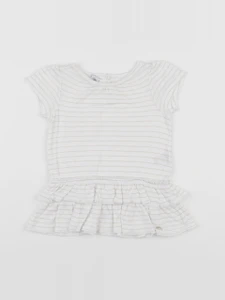 Petit Bateau - robe blanc, or - 6 mois