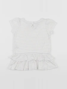 Petit Bateau - robe blanc, or - 6 mois