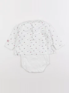 Petit Bateau - body à col bleu - 6 mois