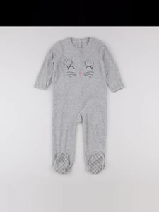 Vertbaudet - pyjama velours gris - 2 ans