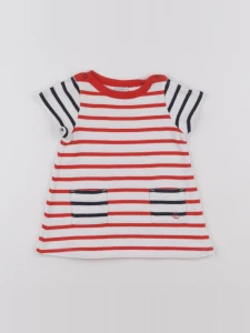 Petit Bateau - robe rouge - 6 mois