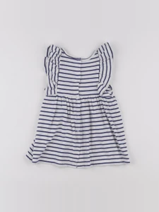 Vertbaudet - robe blanc, bleu - 9 mois